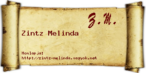 Zintz Melinda névjegykártya